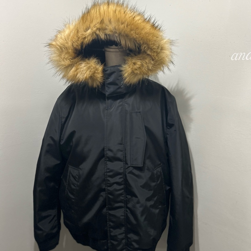 Andrew Marc Black Jacket with Fur Hood